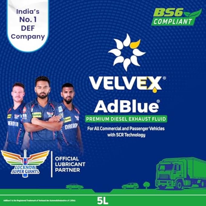 VELVEX ADBLUE DEF - DIESEL EXHAUST FLUID FOR DIESEL ENGINES | SUITABLE FOR ALL DIESEL ENGINES FOR BS4 & BS6 | HELPING TO IMPROVE AIR QUALITY | REDUCE NOX | OEM APPROVED | VDA APPROVED | SIZE - 5L - Image 5
